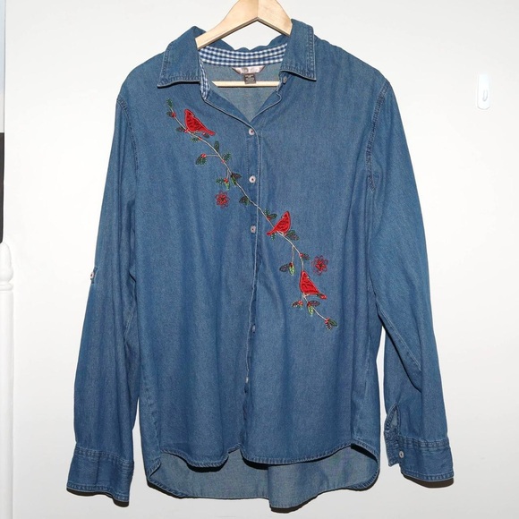 Embroidered Denim Shirt - Picture 2 of 8